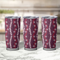Pikake Maile Tiare Lei Tumbler Cup Akala Lauhala Pattern