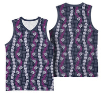 Pikake Maile Tiare Lei Basketball Jersey Poni Lauhala Pattern