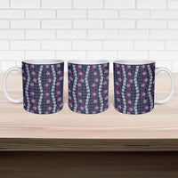 Pikake Maile Tiare Lei Ceramic Mug Poni Lauhala Pattern