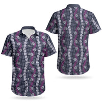 Pikake Maile Tiare Lei Couples Matching Short Sleeve Bodycon Dress and Hawaiian Shirt Poni Lauhala Pattern LT01 - Polynesian Pride