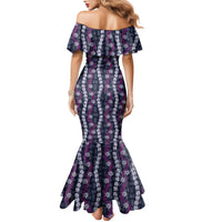 Pikake Maile Tiare Lei Family Matching Mermaid Dress and Hawaiian Shirt Poni Lauhala Pattern