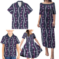Pikake Maile Tiare Lei Family Matching Puletasi and Hawaiian Shirt Poni Lauhala Pattern LT01 - Polynesian Pride
