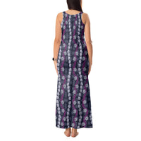 Pikake Maile Tiare Lei Tank Maxi Dress Poni Lauhala Pattern LT01 - Polynesian Pride