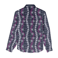 Pikake Maile Tiare Lei Women Casual Shirt Poni Lauhala Pattern