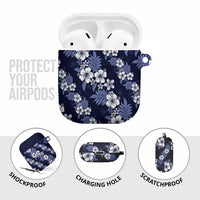 Hawaiian Hibiscus Tribal Floral Blue AirPods Case Polynesian Tapa Pattern LT01 - Polynesian Pride