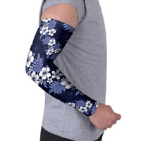 Hawaiian Hibiscus Tribal Floral Blue Arm Sleeves Polynesian Tapa Pattern LT01 - Polynesian Pride