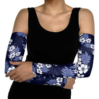 Hawaiian Hibiscus Tribal Floral Blue Arm Sleeves Polynesian Tapa Pattern LT01 - Polynesian Pride