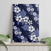 Hawaiian Hibiscus Tribal Floral Blue Canvas Wall Art Polynesian Tapa Pattern LT01 - Polynesian Pride