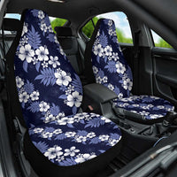 Hawaiian Hibiscus Tribal Floral Blue Car Seat Cover Polynesian Tapa Pattern - Polynesian Pride