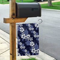 Hawaiian Hibiscus Tribal Floral Blue Garden Flag Polynesian Tapa Pattern - Polynesian Pride