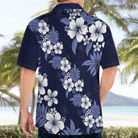 Hawaiian Hibiscus Tribal Floral Blue Hawaiian Shirt Polynesian Tapa Pattern - Polynesian Pride