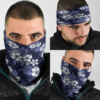 Hawaiian Hibiscus Tribal Floral Blue Neck Gaiter Polynesian Tapa Pattern - Polynesian Pride