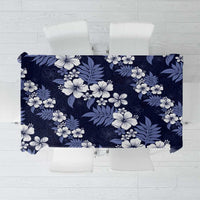 Hawaiian Hibiscus Tribal Floral Blue Tablecloth Polynesian Tapa Pattern LT01 Blue - Polynesian Pride