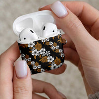 Hawaiian Hibiscus Tribal Floral Brown AirPods Case Polynesian Tapa Pattern LT01 - Polynesian Pride