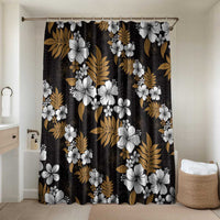 Hawaiian Hibiscus Tribal Floral Brown Bathroom Set Polynesian Tapa Pattern - Polynesian Pride