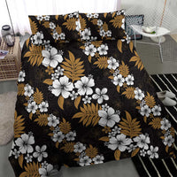 Hawaiian Hibiscus Tribal Floral Brown Bedding Set Polynesian Tapa Pattern - Polynesian Pride