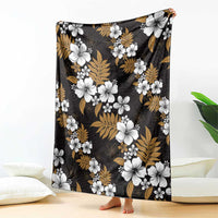 Hawaiian Hibiscus Tribal Floral Brown Blanket Polynesian Tapa Pattern - Polynesian Pride