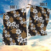 Hawaiian Hibiscus Tribal Floral Brown Garden Flag Polynesian Tapa Pattern - Polynesian Pride