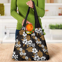 Hawaiian Hibiscus Tribal Floral Brown Grocery Bag Polynesian Tapa Pattern LT01 - Polynesian Pride