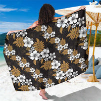 Hawaiian Hibiscus Tribal Floral Brown Sarong Polynesian Tapa Pattern - Polynesian Pride