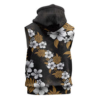 Hawaiian Hibiscus Tribal Floral Brown Sleeveless Zip Hoodie Polynesian Tapa Pattern LT01 - Polynesian Pride