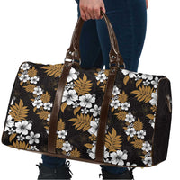 Hawaiian Hibiscus Tribal Floral Brown Travel Bag Polynesian Tapa Pattern - Polynesian Pride