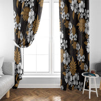 Hawaiian Hibiscus Tribal Floral Brown Window Curtain Polynesian Tapa Pattern LT01 - Polynesian Pride