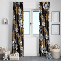 Hawaiian Hibiscus Tribal Floral Brown Window Curtain Polynesian Tapa Pattern LT01 - Polynesian Pride