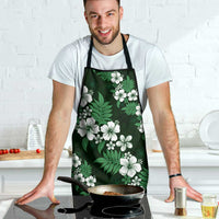 Hawaiian Hibiscus Tribal Floral Green Apron Polynesian Tapa Pattern - Polynesian Pride
