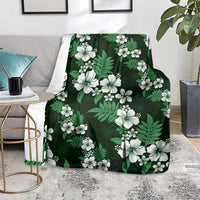 Hawaiian Hibiscus Tribal Floral Green Blanket Polynesian Tapa Pattern - Polynesian Pride