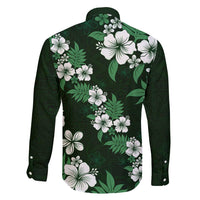 Hawaiian Hibiscus Tribal Floral Green Family Matching Short Sleeve Bodycon Dress and Hawaiian Shirt Polynesian Tapa Pattern LT01 - Polynesian Pride