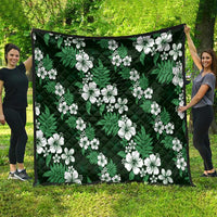 Hawaiian Hibiscus Tribal Floral Green Quilt Polynesian Tapa Pattern - Polynesian Pride