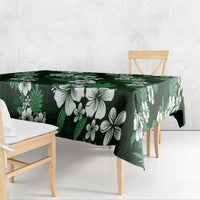 Hawaiian Hibiscus Tribal Floral Green Tablecloth Polynesian Tapa Pattern - Polynesian Pride