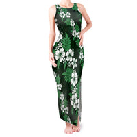 Hawaiian Hibiscus Tribal Floral Green Tank Maxi Dress Polynesian Tapa Pattern - Polynesian Pride