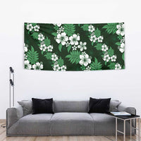 Hawaiian Hibiscus Tribal Floral Green Tapestry Polynesian Tapa Pattern - Polynesian Pride