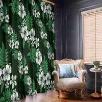 Hawaiian Hibiscus Tribal Floral Green Window Curtain Polynesian Tapa Pattern LT01 - Polynesian Pride