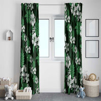 Hawaiian Hibiscus Tribal Floral Green Window Curtain Polynesian Tapa Pattern LT01 - Polynesian Pride