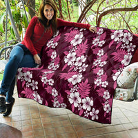 Hawaiian Hibiscus Tribal Floral Pink Quilt Polynesian Tapa Pattern - Polynesian Pride