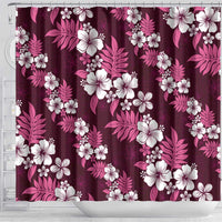 Hawaiian Hibiscus Tribal Floral Pink Shower Curtain Polynesian Tapa Pattern - Polynesian Pride