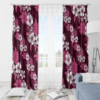 Hawaiian Hibiscus Tribal Floral Pink Window Curtain Polynesian Tapa Pattern LT01 - Polynesian Pride