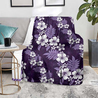 Hawaiian Hibiscus Tribal Floral Purple Blanket Polynesian Tapa Pattern - Polynesian Pride
