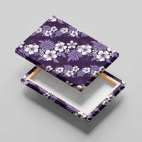 Hawaiian Hibiscus Tribal Floral Purple Canvas Wall Art Polynesian Tapa Pattern LT01 - Polynesian Pride