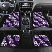 Hawaiian Hibiscus Tribal Floral Purple Car Mats Polynesian Tapa Pattern - Polynesian Pride
