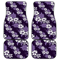 Hawaiian Hibiscus Tribal Floral Purple Car Mats Polynesian Tapa Pattern - Polynesian Pride