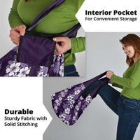 Hawaiian Hibiscus Tribal Floral Purple Grocery Bag Polynesian Tapa Pattern LT01 - Polynesian Pride