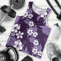 Hawaiian Hibiscus Tribal Floral Purple Men Tank Top Polynesian Tapa Pattern LT01 - Polynesian Pride