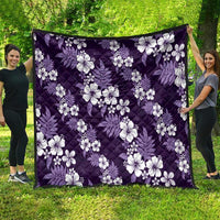Hawaiian Hibiscus Tribal Floral Purple Quilt Polynesian Tapa Pattern - Polynesian Pride