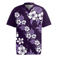 Hawaiian Hibiscus Tribal Floral Purple Rugby Jersey Polynesian Tapa Pattern LT01 Purple - Polynesian Pride