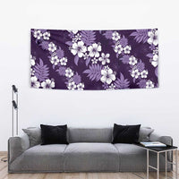 Hawaiian Hibiscus Tribal Floral Purple Tapestry Polynesian Tapa Pattern - Polynesian Pride