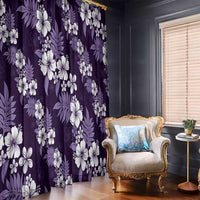 Hawaiian Hibiscus Tribal Floral Purple Window Curtain Polynesian Tapa Pattern LT01 - Polynesian Pride